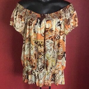 BLOOMING ROSE OFF SHOULDER TOP SIZE3X